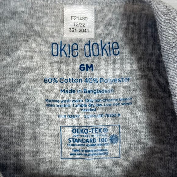 Okie Dokie Baby Sleeveless Bodysuit My First Chomper Shark Gray Size 6 Months Ne - Picture 4 of 6